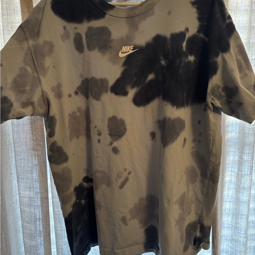 Nike Black and Gray Tie-Dye Men's Shirt